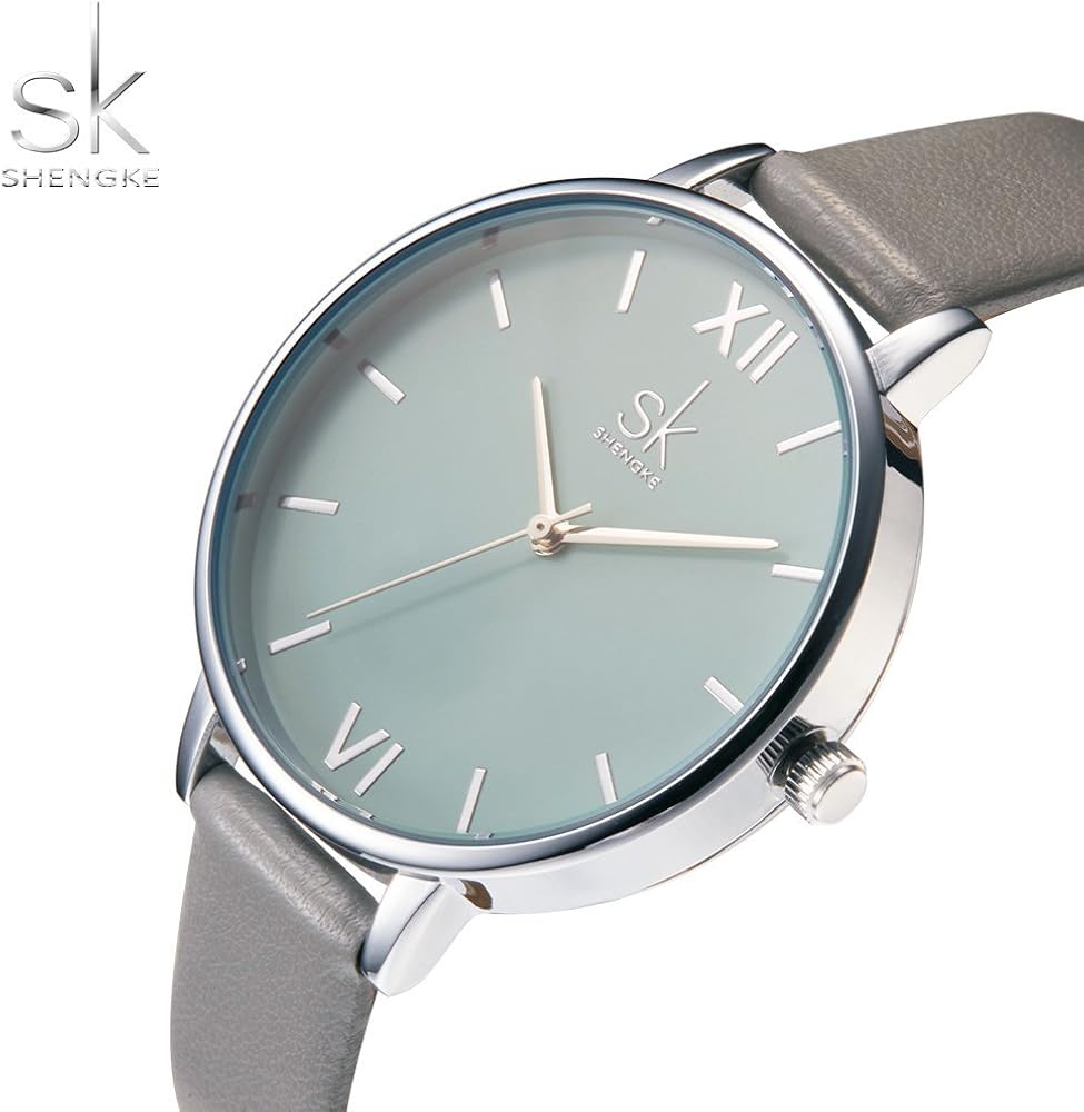 SHENGKE Classic Simplicity Women Watch Genuine Leather Strap Elegant Women Watches Ladies Wristwatch(K0056L-Grey) - Image 5