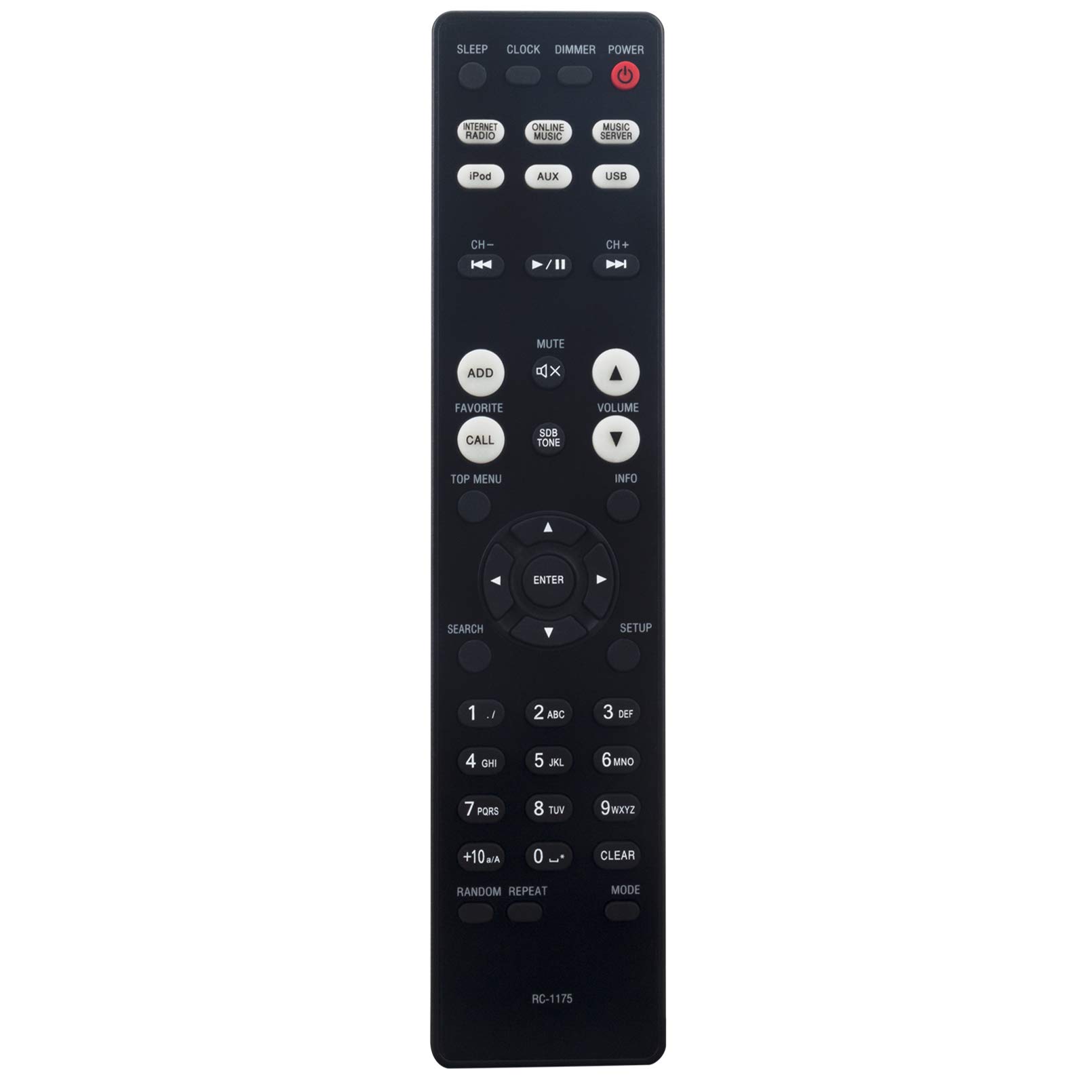 RC-1175 Replace Remote Control - VINABTY RC 1175 Remote Control for Denon DRA-N5 DRAN5 Receiver Player RC1175 Remote Controller