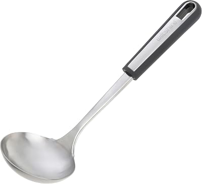Wiltshire Aspire Soup Ladle Stainless Steel Grey Soft Grip Handle 31 cm