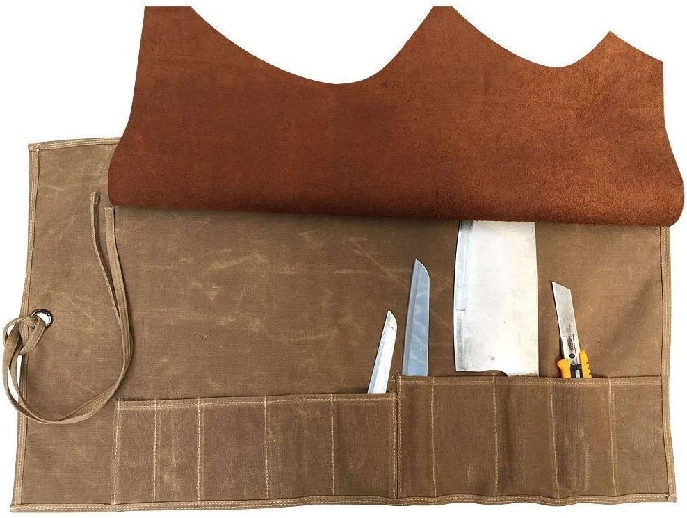 Amazon Qees包丁ケース ナイフ収納ケース 巻き包丁ケース 真革 ナイフロール 収納 刀袋器具棚 手作り ポケット ハンドメイド 10本収納 68 37cm 全用途シェフ 巻タイプ 便利 防水 安全 コック用 アウトドア 包丁付属品 アクセサリ オンライン通販