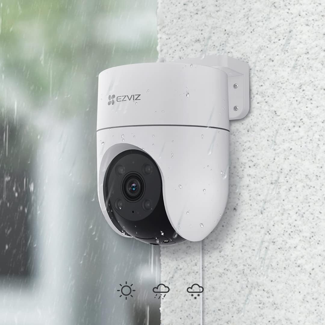 EZVIZ 2K+ Outdoor Camera Wired, 360° PTZ WiFi Camera for Home Security, Outside Surveillance with AI Detection Auto-Tracking, Color Night Vision, Two-Way Talk, Waterproof, Alexa, 512GB | H8C 4MP