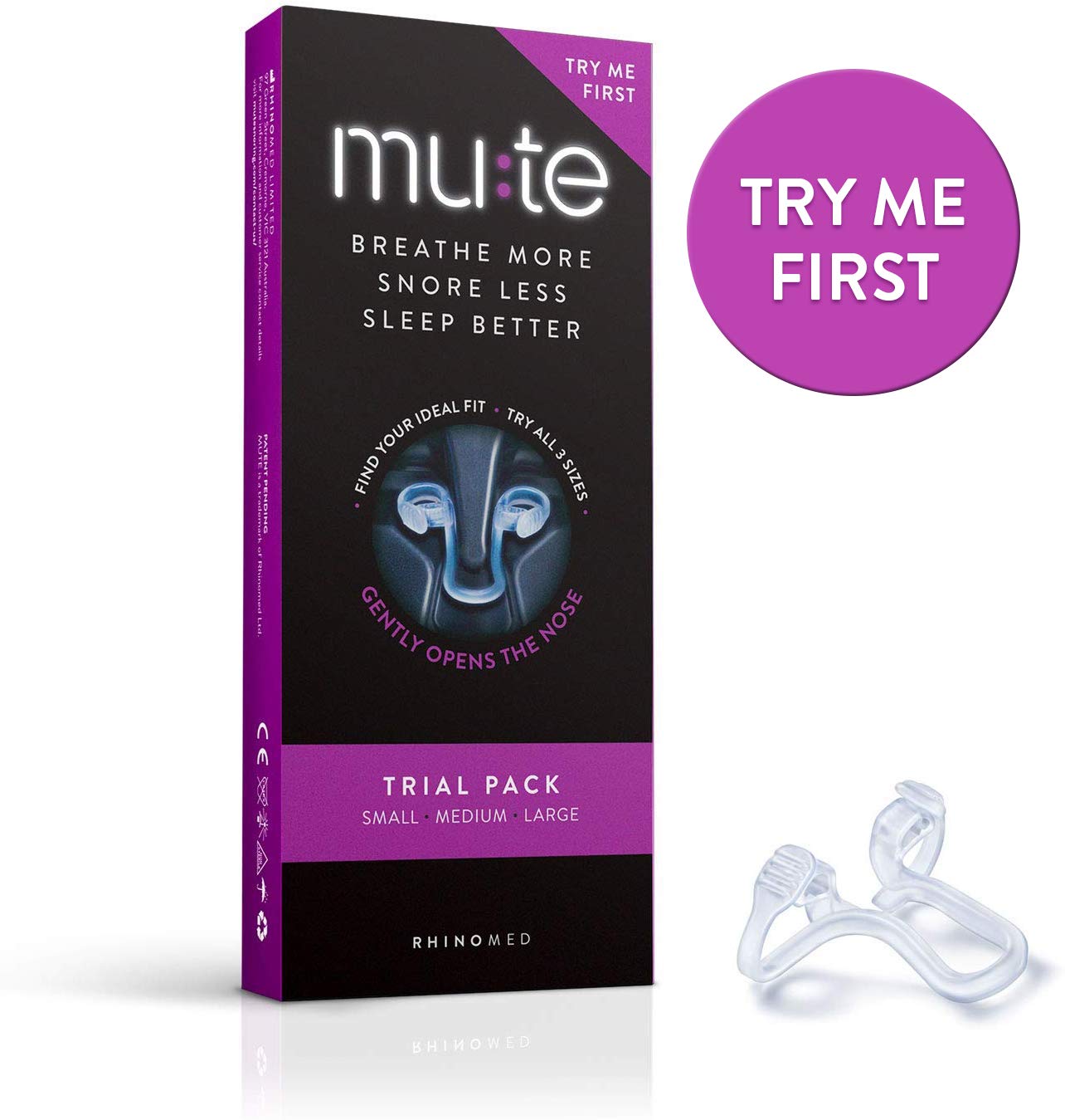 Rhinomed Mute Nasal Dilator for Snoring Reduction Assorted Size Amazon