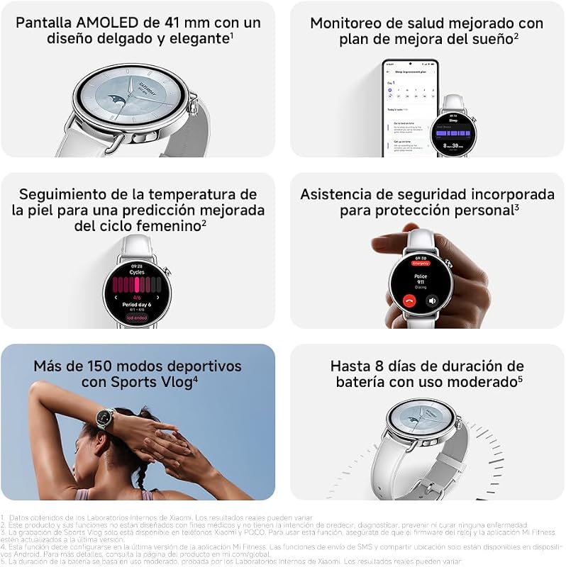 Watch S4 41mm, Smartwatch, Diámetro de 41 mm, Cuerpo Ultraligero de 32g, Pronóstico Menstrual, 150+ Modos Deportivos, Funciones de Seguridad, HyperOS 3, Correa milanesa (Dorado) — foto 2 de 8