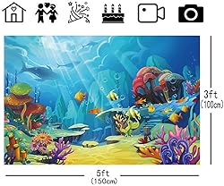 CHAIYA Under The Sea Backdrop Ocean Little Mermaid