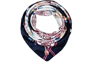 Corciova 35 x 35 Large Square Hair Scarf for Women Silk Like Curly Headband Tie Sleeping at Night Fashion Bandana Headscarf