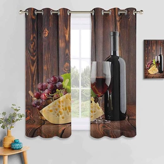 ScottDecor Wine Room Darkening Curtains Red Wine