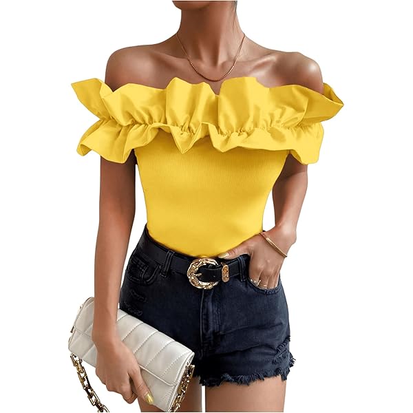 Blusa Mujer Hombros Caídos Floerns - Tallas Grandes Botones Delanteros