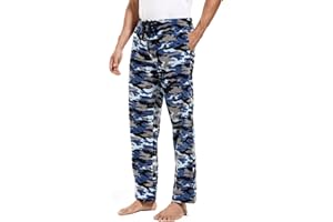 DG Hill 1Pack or 3Pack Mens PJ Pajama Pants Bottoms Fleece Lounge Pants Sleepwear Plaid PJs with Pockets Microfleece