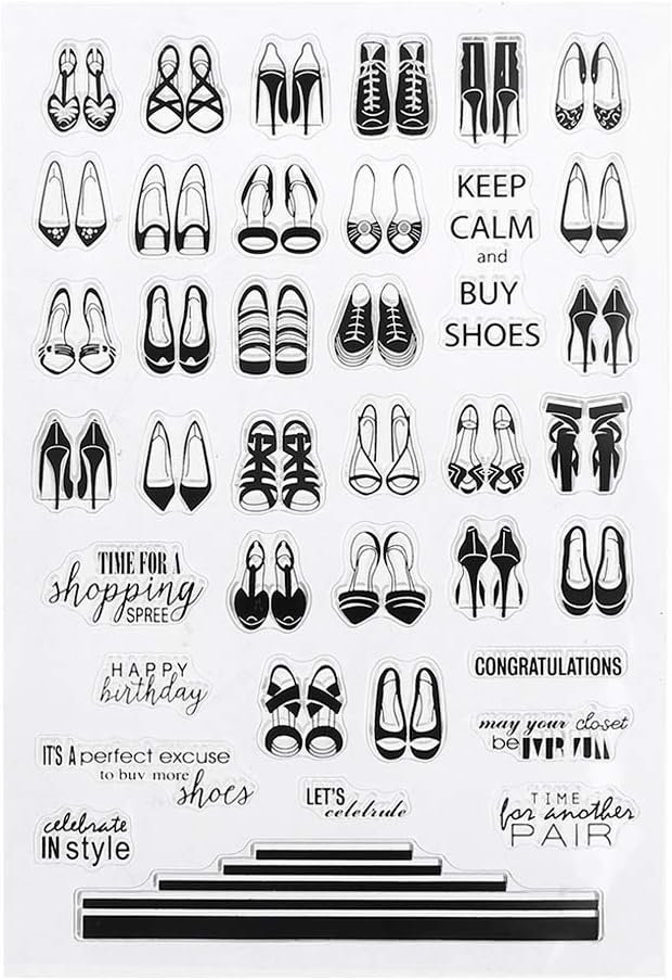 Chuxioner Shoes Silicone Clear Clear Stamps for Card Making Decoration and Scrapbooking