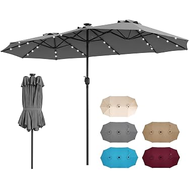 aluminum patio umbrella pole Outdoor Tassel Umbrella with Push Button Tilt, Premium Aluminum Pole &  Fiberglass Ribs, Includes Hanging Hook 0G41LZWC6