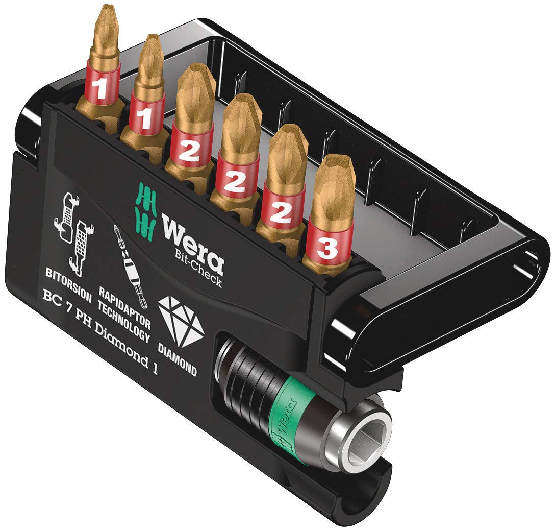 Wera 057414 Bit-Check 7 PH Diamond 1 Insert Bit Set