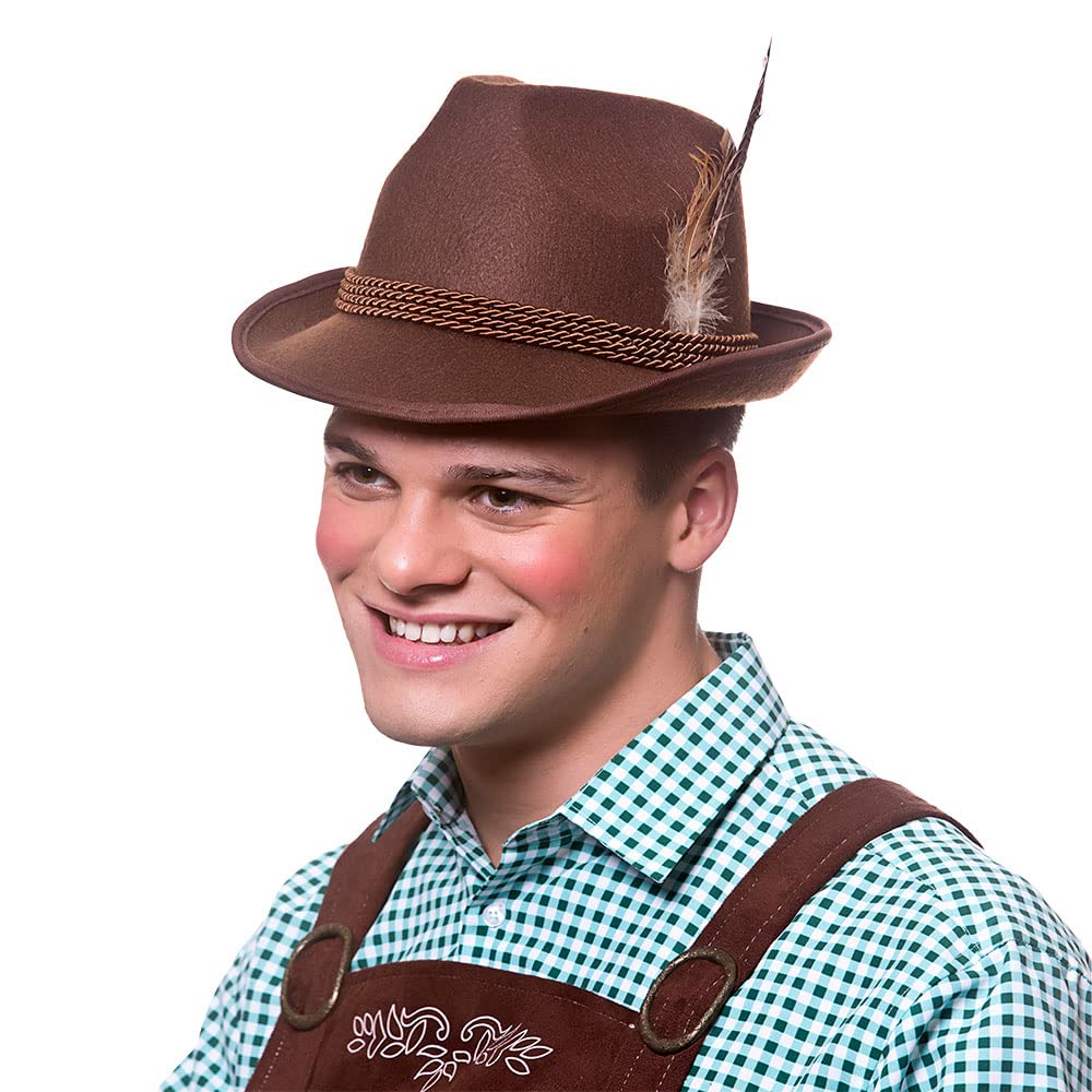 Wicked Costumes Adult Deluxe German Bavarian Hat - Brown Fancy Dress Accessory