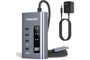 TobenONE Powered USB C Hub with Power Adapter, 10Gbps USB C Splitter with 4*USB-C 3.2 for Data&20W Charging, USB C to USB C Hub Multiport Adapter for MacBook, iPad, Surface,Dell,etc(Not for Monitor)