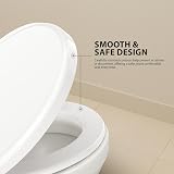 ZENO Oval Soft Close Toilet Seat Quick Release Metal Hinges Easy Clean White UF view 7