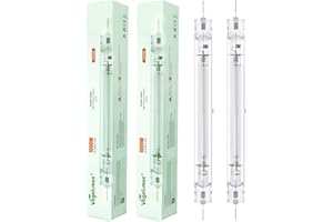 Vegelumax 1000W Double Ended High Pressure Sodium DE HPS Grow Light Bulb,High PAR Enhanced Red and Orange Optimized Spectrum for Plant Flourishing Growth,CCT 2000K,Super Lumens 150,000,2Pack