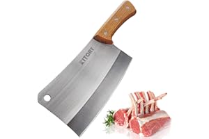 Kitory Meat Cleaver 7'' Chopper Knife Butcher Knife Bone Cutter Chinese Kitchen Chef’s Knife for Meat, Heavy-Duty Butcher Kni