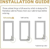 FURNIWARE 2 Pcs 35mm 110 Degree Self Close Full Overlay Cabinet Hinge Nickel view 6