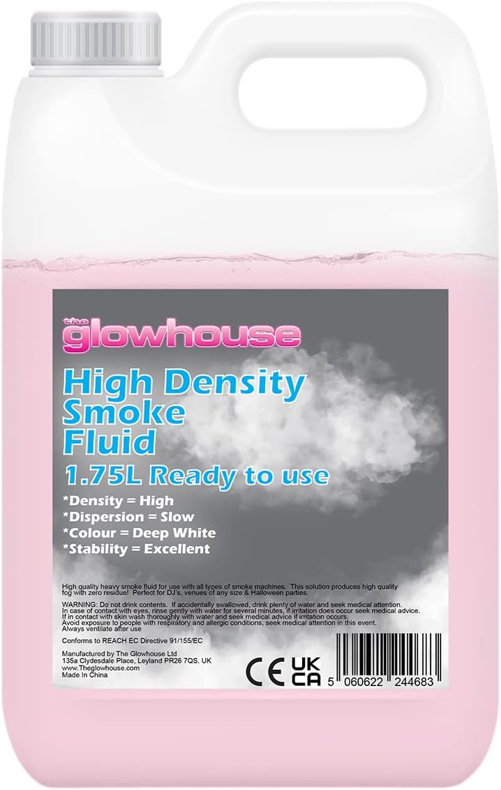 The Glowhouse 1.75L Smoke Fluid High Density Fog Machine Liquid