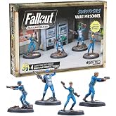 Modiphius Fallout - Wasteland Warfare - Survivors Vault Dwellers Brown | Resin miniatures set including vault security guards and dwellers. Suitable for 2 players. Brown colored gaming figures