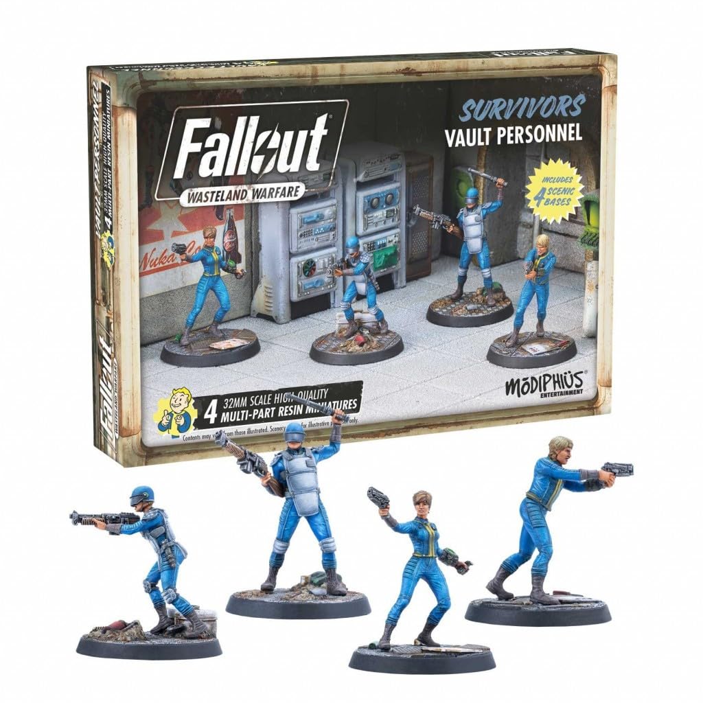 Modiphius Entertainment Fallout Wasteland Warfare Survivors Vault Personnel Miniatures Set