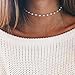 Fettero Dainty Gold Chocker Handmade Beaded 14K Gold Plated White Opal Lucky Necklace