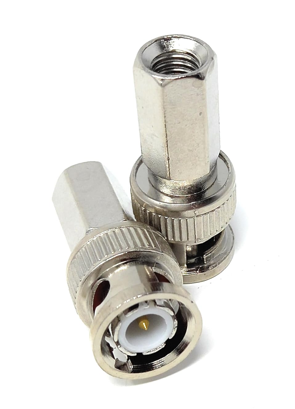 DRUT 2pcs. BNC Twist On Male Plug End RG59/RG6 Coaxial Install SDI Adapter for CCTV Surveillance Security Camera DVI Radio Antenna Coaxial Connector Socket