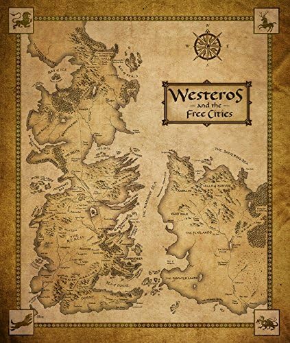 FantasticDecoration Game of Thrones Map of Westeros and The Free Cities Poster Art Print 038 28x24 B