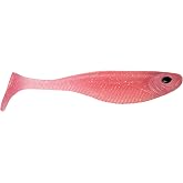 Nomad Design Live Ops Dozer 3&rdquo; Minnow Unrigged Swimbait Soft Bait Lure, Slow-Speed High Vibration with Reactor-UV &amp; Glow, Pink Floss (5 Pack), for Speckled Trout &amp; Redfish