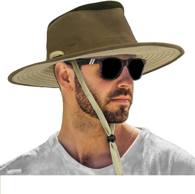 Comfortable Wide Brim Boonie Hat for Outdoor Hiking Fishing