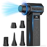 PECODE Compressed Air Duster - Rechargeable Electric Air Blower for Keyboard,Camera,PC Vents,Car Interiors & Home,Outdoor Dusting - 280,000 RPM,5 Nozzles,4 Speeds,Fast Charging