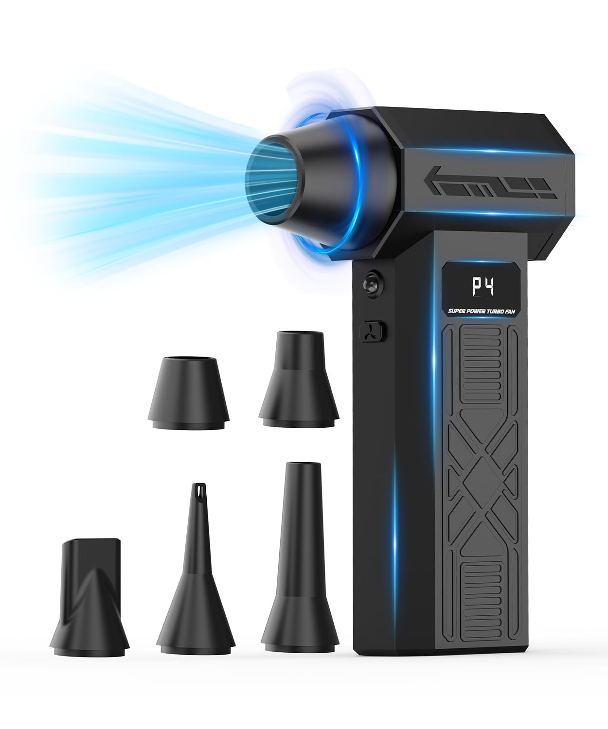 Photo 1 of PECODE Compressed Air Duster - Rechargeable Electric Air Blower for Keyboard,Camera,PC Vents,Car Interiors & Home,Outdoor Dusting - 280,000 RPM,5 Nozzles,4 Speeds,Fast Charging