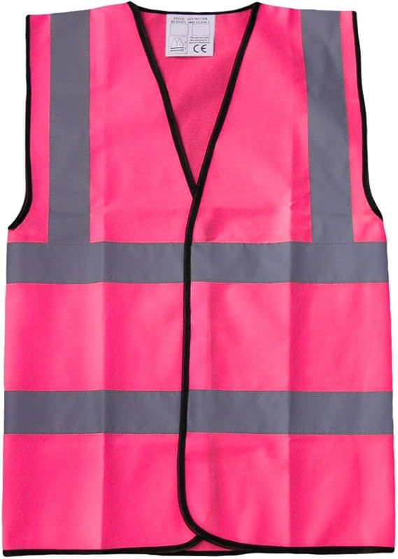 Hi Vis Viz Vest Pink High Visibility Coloured Safety Reflective