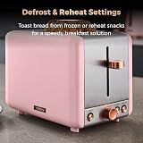 Tower Cavaletto 2-Slice Toaster Pink Rose Gold 850W Defrost Reheat view 5