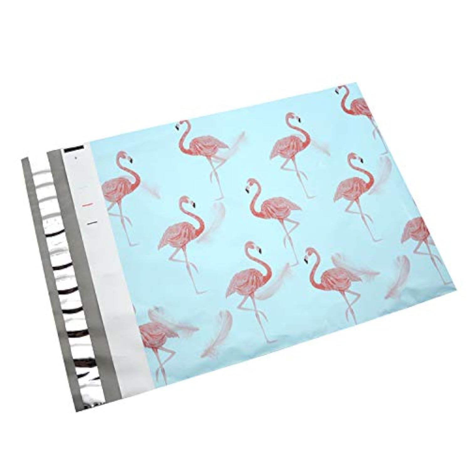 100 Mailer Bag Mailing Postal Bags for Packaging Shipping Printed Poly Envelopes(12.5'' x 16'',Flamingo Blue)