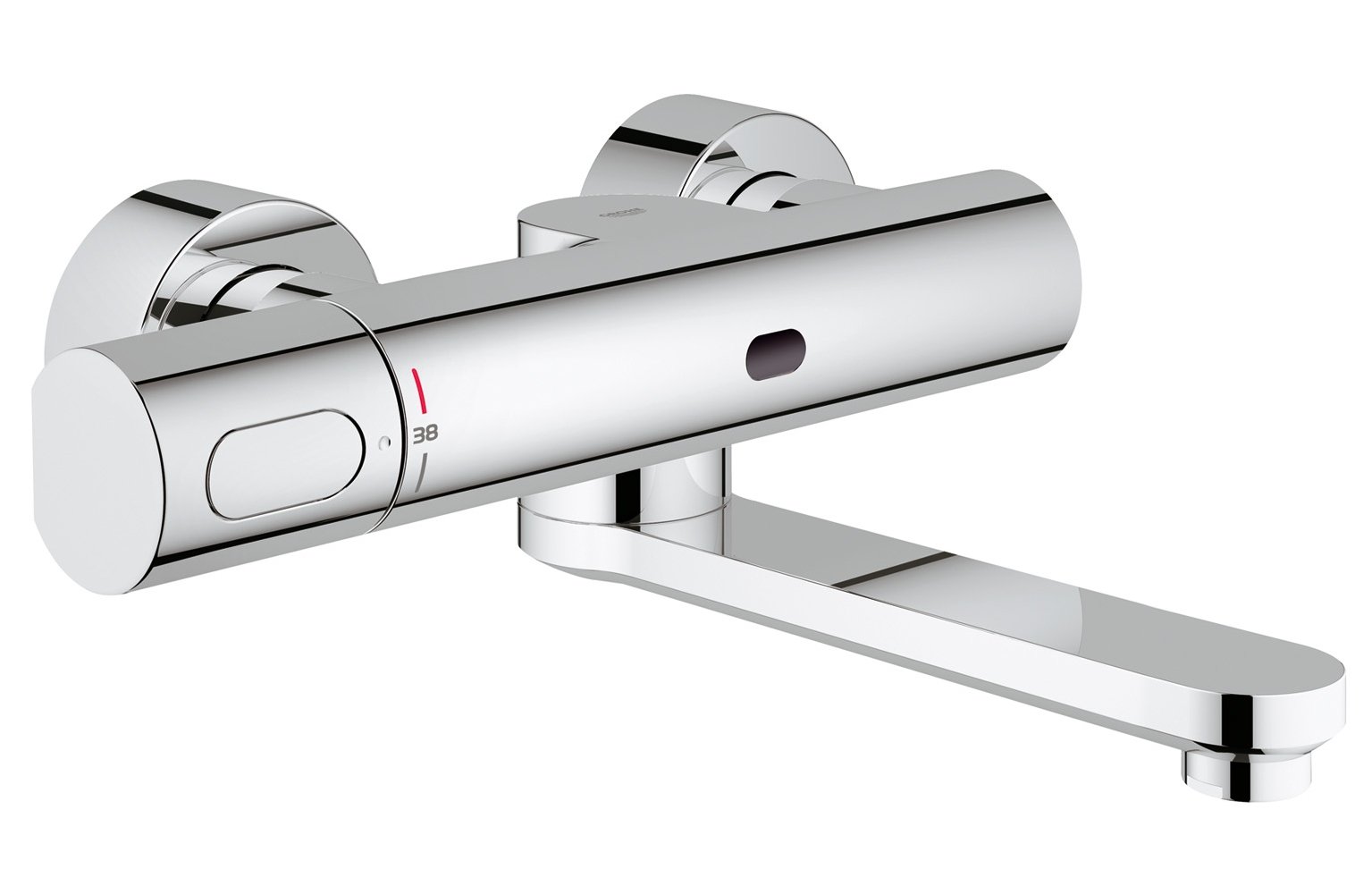 GROHE Eurosmart Ce Touchless Thermostatic Basin Mixer with Infrared Sensor Technology, Chrome Water-Saving Tap, 187mm Swivel Cast Spout, 36333000