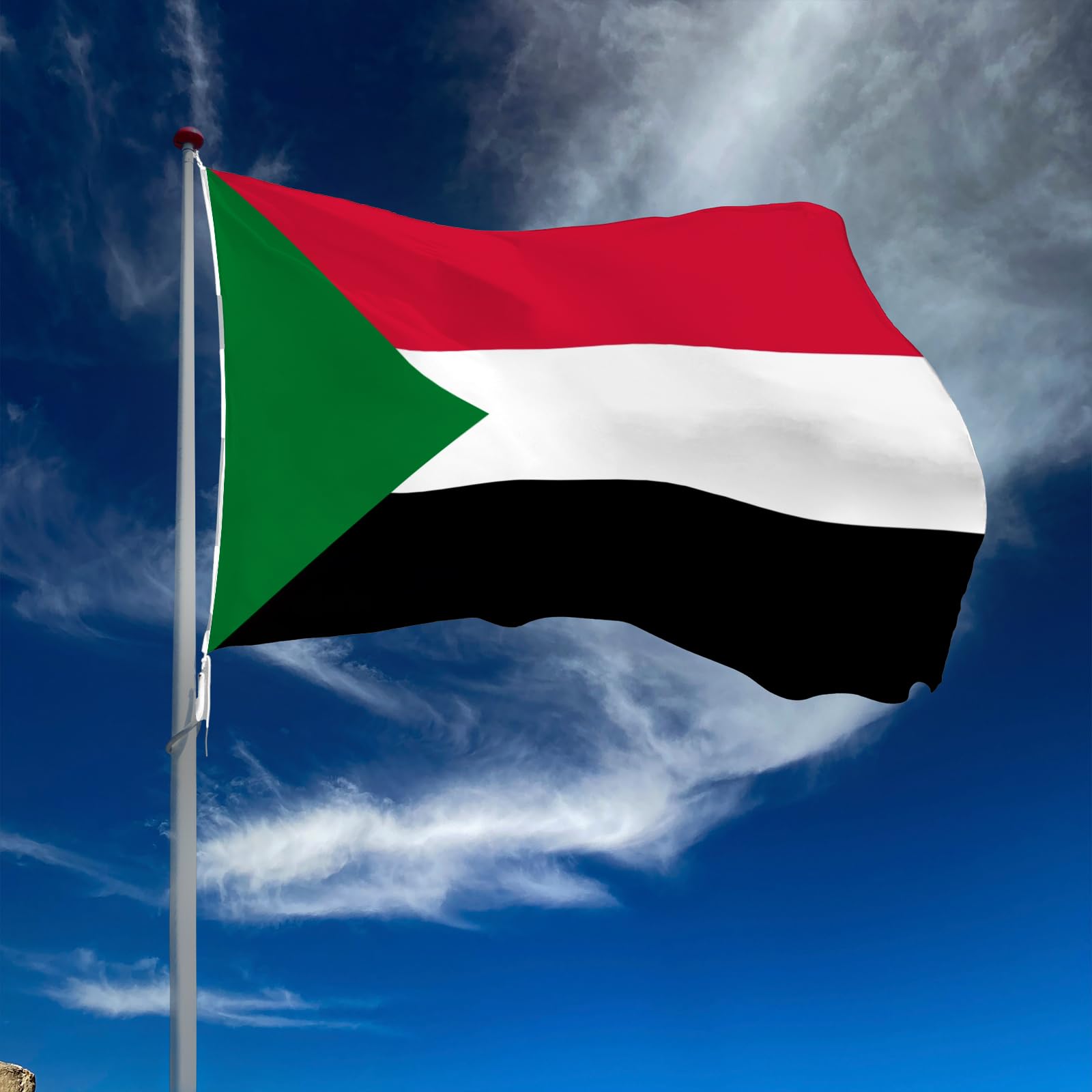 3x5 Foot Sudan Flag Brightly Coloured Sudanese National Flags Celebration Parade Party Supplies Patio Decoration Holiday Indoor Outdoor Flag Double Stitched