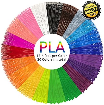 PLA 3D Pen Filament Refills(20 Colors, 16.4 Feet Each) - PHANED 3D Printing Pen Filament 1.75mm Total 328 Feet Lengths for MYNT3D, Scribbler V3, Soyan, 7TECH, LIX, Manve, Sunlu 3D Pen