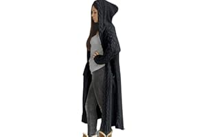 WPOUMV Oversize Sweaters for Women Plus Size Cable Knit Long Cardigan Open Front Long Sleeve Hooded Jacket Coat with Pocket
