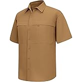 Men's Quick-Dry Hiking Shirts Short Sleeve, Travel Sun Protection Shirts, Mens Safari Cargo Shirt for Fishing Camping