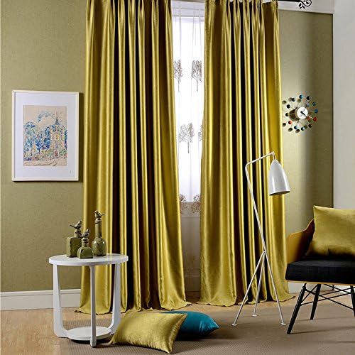 Leyden Grommet Top Classic Solid Chartreuse Bright Velvet Curtains Curtain Drapes - 72Wx102 L (One Panel)