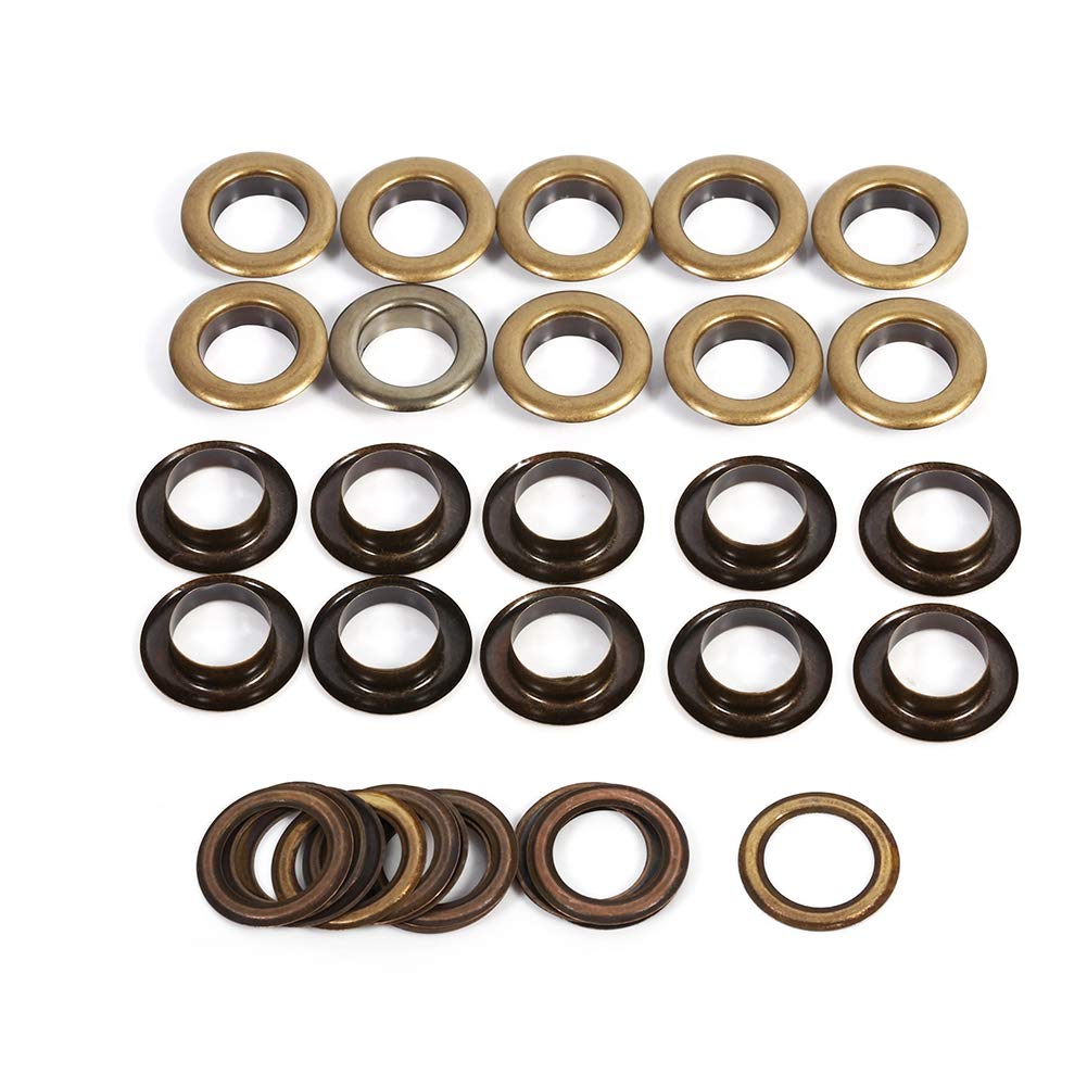 Grommet Kit 20/100Sets Grommets Eyelets for Example on Shoes, Clothes, Belts for Lacing Purposes 5 Different Inner Diameter Sizes 8mm, 10mm, 12mm, 14mm, 17mm.(17mm)