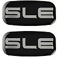 2X SLE Emblems 3D Nameplate Sticker Replacement for GMC Chevrolet Sierra Suburban Yukon 1500 2500 3500 15036134 (Chrome/Black)