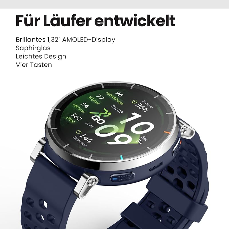 Active 3 Premium 45mm GPS Lauf-Smartwatch, 1,32" AMOLED Saphir-Display, 12 Tage Akku, 4GB, NFC, Offline-Karten, 170+ Trainingsmodi, 5 ATM, Herzfrequenz- & Fitness-Tracker für Android & iPhone