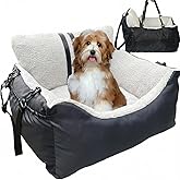 Dog Car Seat for Small Dog Under 25,Fully Detachable and Washable Ultra Soft Car Travel Bed Two Portable Handle and Storage P
