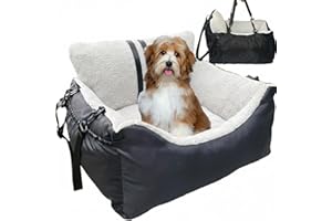 Dog Car Seat for Small Dog Under 25,Fully Detachable and Washable Ultra Soft Car Travel Bed Two Portable Handle and Storage P