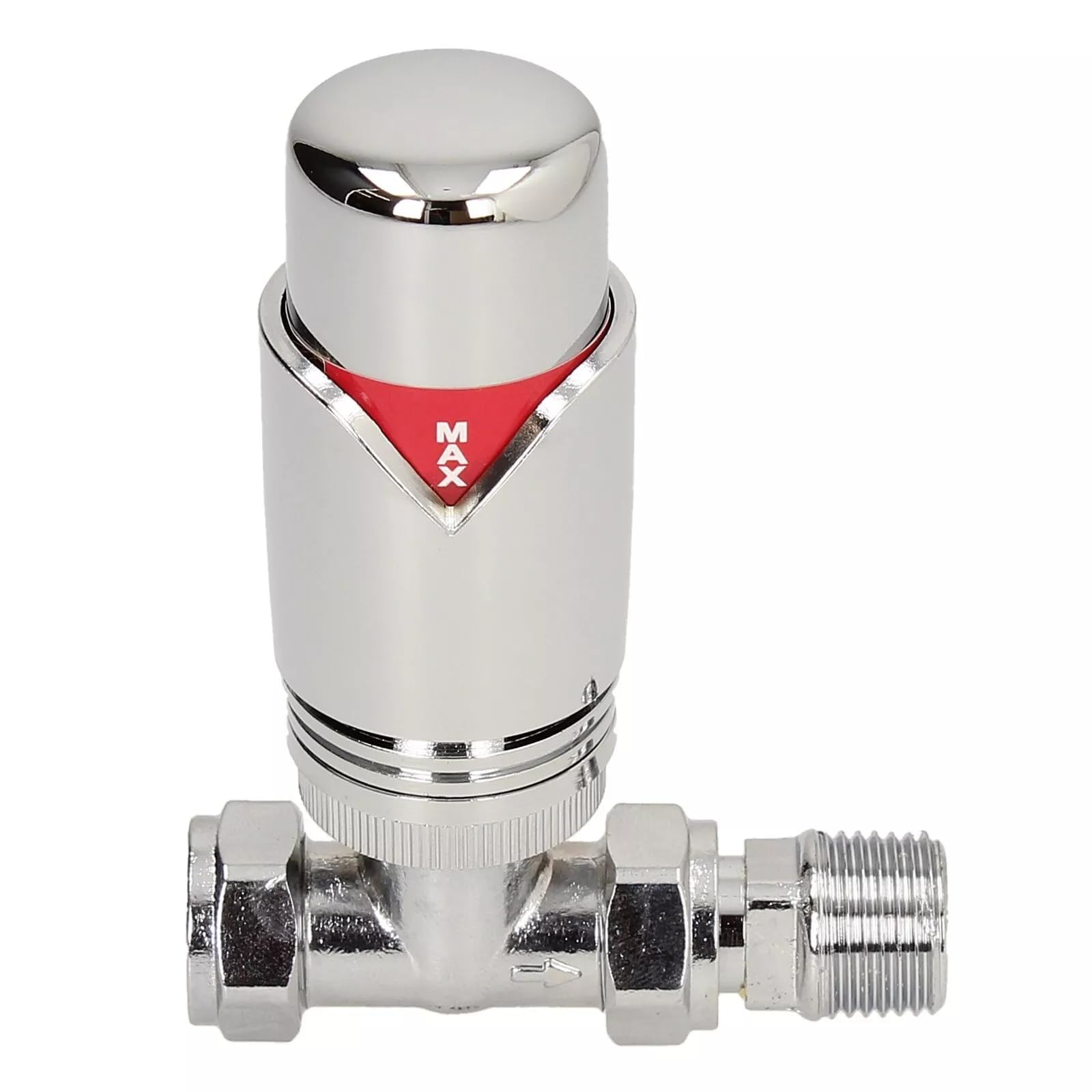 Gold Premium 15mm Straight Full Chrome TRV Thermostatic Radiator Valve 15mm