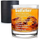 Wrappiness Godfather Gifts for Men 11Oz Whiskey Glass, Godfather Proposal Gifts for Uncle, Brother, Baptism Birthday Fathers Day Cup from Godchild Goddaughter Godson Old Fashioned Bourbon Glass