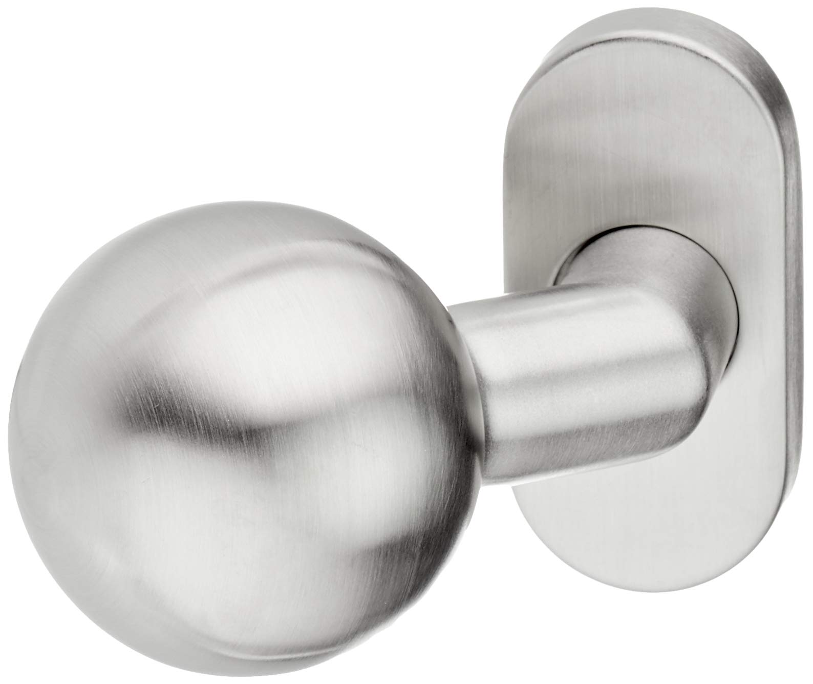 MARCHESI 4126.420.207.S-ER-UK Türknopf Fest auf, Edelstahl matt Stainless Steel Door knob on Oval Rosette | Fixed knob, Silver