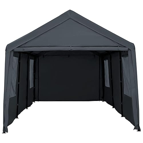 NOWENSOL Carport Canopy 10x20ft Heavy Duty with Removable Sidewalls & Doors, Portable Car Port Garage Shelter for Boat, Party, Outdoor Camping Tent, UV Resistant
