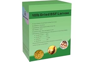 zenithworks All Natural Dried BSF Larvae for Chickens,Black Soldier Fly Larvae 10 lb Chicken Worms Treats, More Calcium Than Mealworms,High Protein Poultry Feed